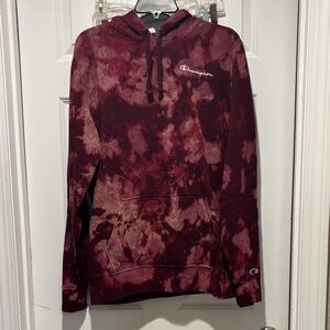 Champion Burgundy Tie-Dye Hoodie